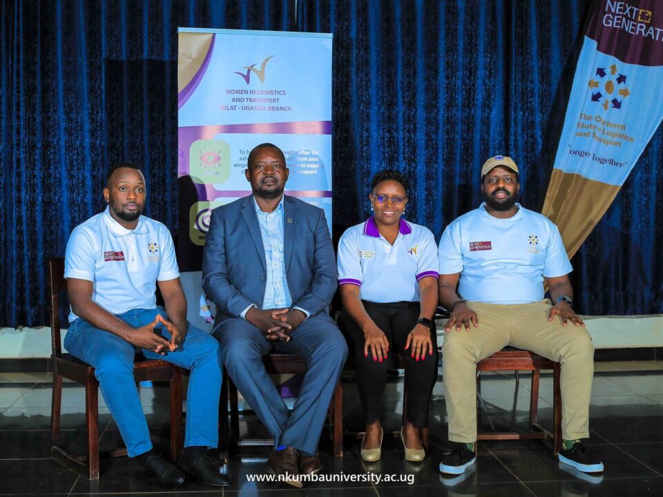 Panel of CILT Uganda members and university staff at the career guidance event