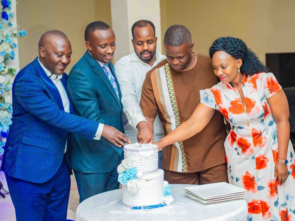 Cake cutting at the Nkumba University SBA Annual Dinner
