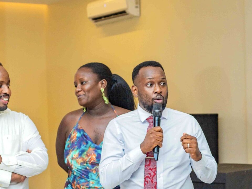 A CILT Uganda representative addressing guests at the SBA Annual Dinner